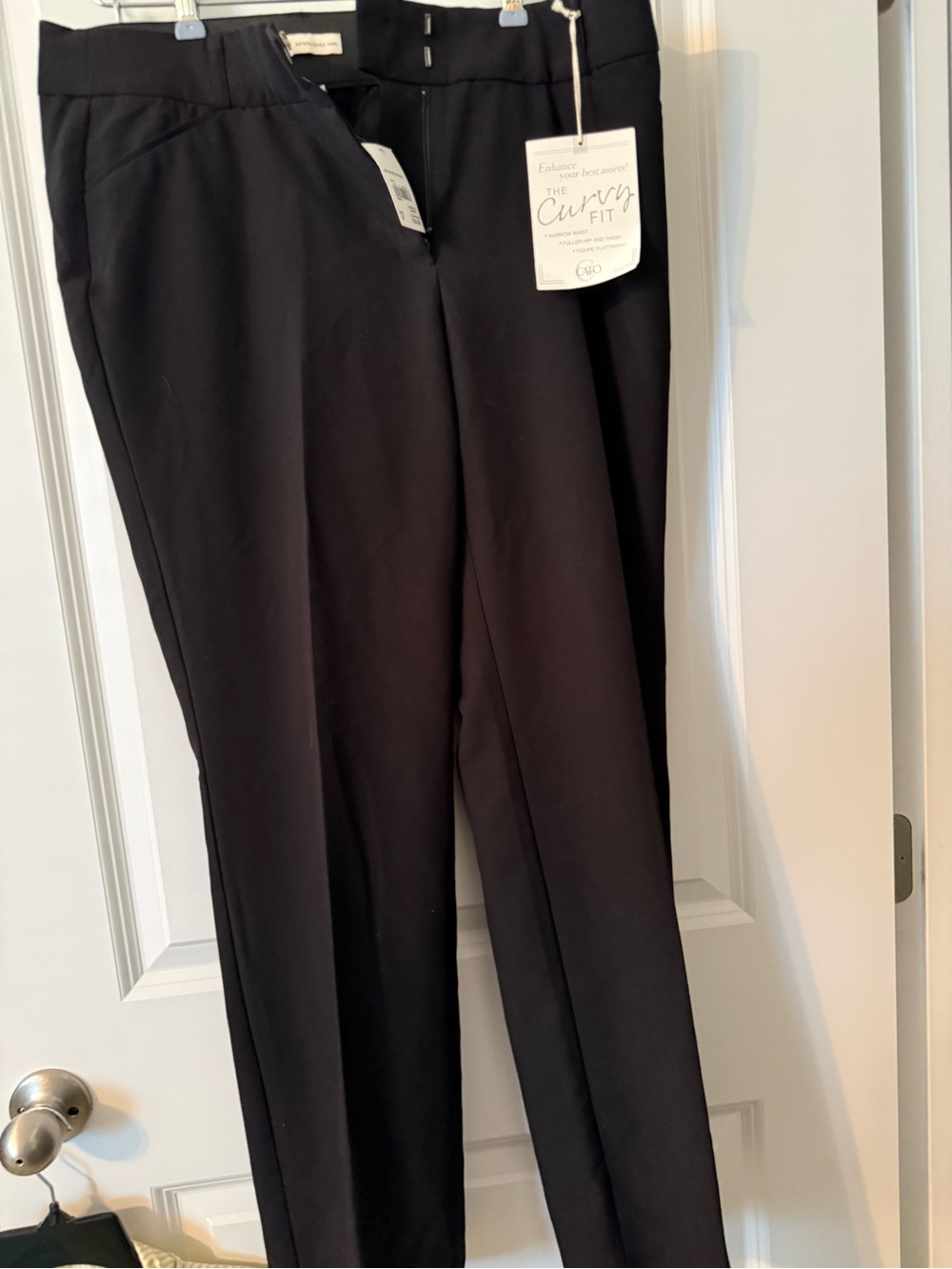 Cato size 10 nwt Black Curvy Fit Dress Pants with Hook Closure